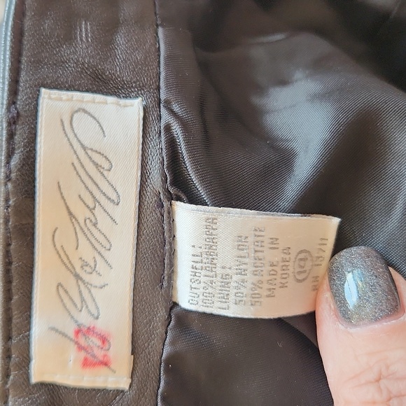 Vintage leather skirt size q4 back zip - Picture 4 of 4